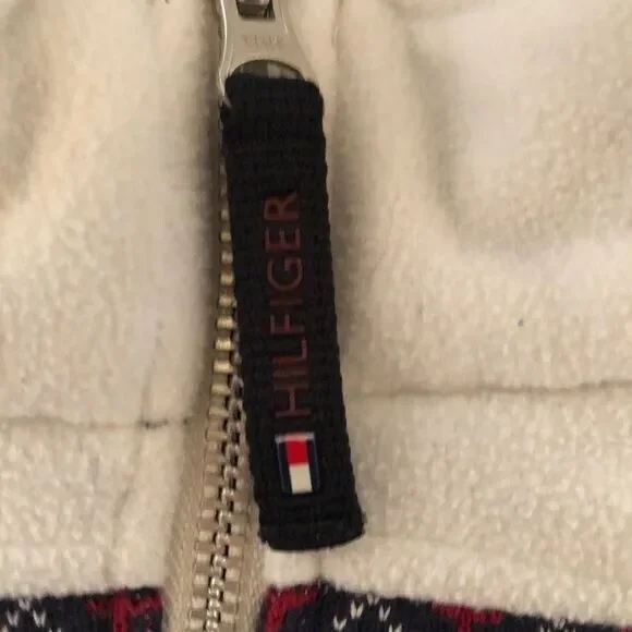 Tommy Hilfiger Mens Vintage Fleece Knit Navy Ski 1/4 Zip Pullover Jacket Sweater - Picture 8 of 15